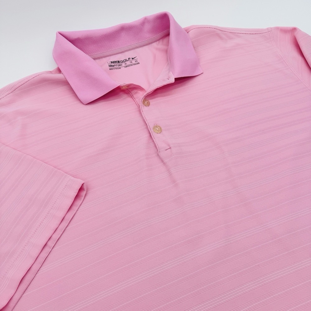 Nike Golf‎ Fit Dry Men's Pink Size XL Polo Shirt Short Sleeve Swoosh Logo